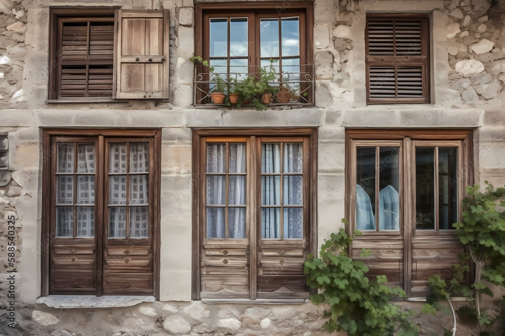 A building with windows and doors Generative AI A building with windows and doors Generative AI