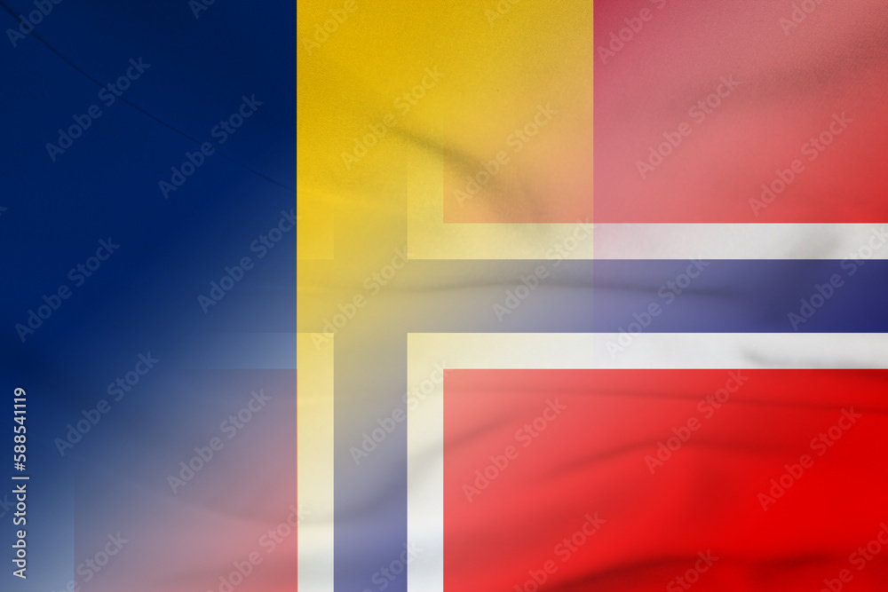 Fototapeta premium Chad and Norway government flag transborder contract NOR CHL