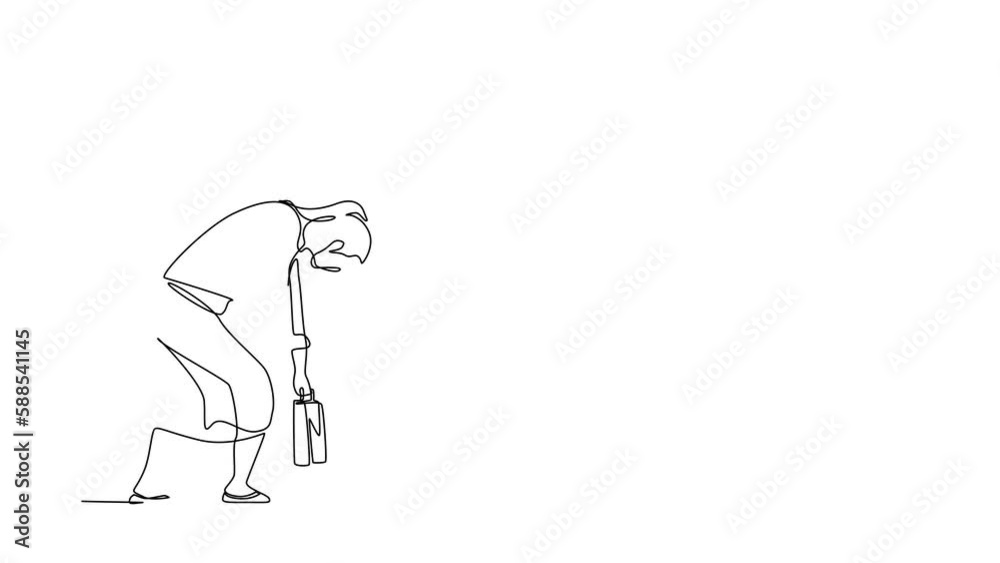 Animated self drawing of continuous line draw sad businesswoman bowed down. Woman feeling lonely and having stress. Bankruptcy on global economic recession, failure. Full length one line animation Animated self drawing of continuous line draw sad businesswoman bowed down. Woman feeling lonely and having stress. Bankruptcy on global economic recession, failure. Full length one line animation