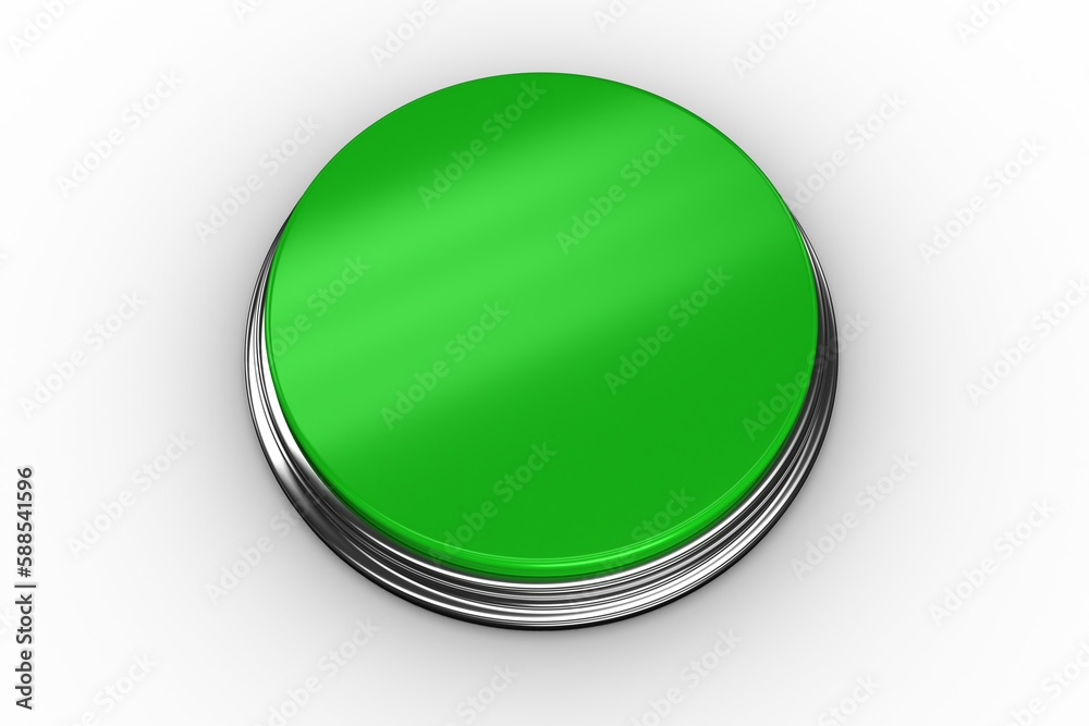 Digitally generated green push button Digitally generated green push button
