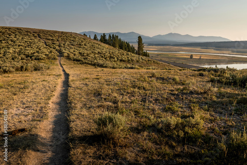Well worn bison trail used for many generations -Yellowstone National Park, Wyoming 