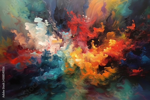 Abstract art - painting with warm colors