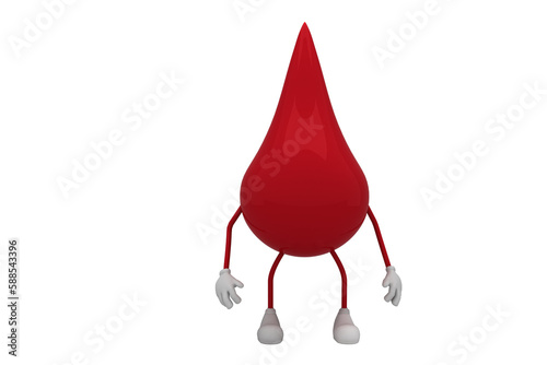 Blood drop with arms and legs