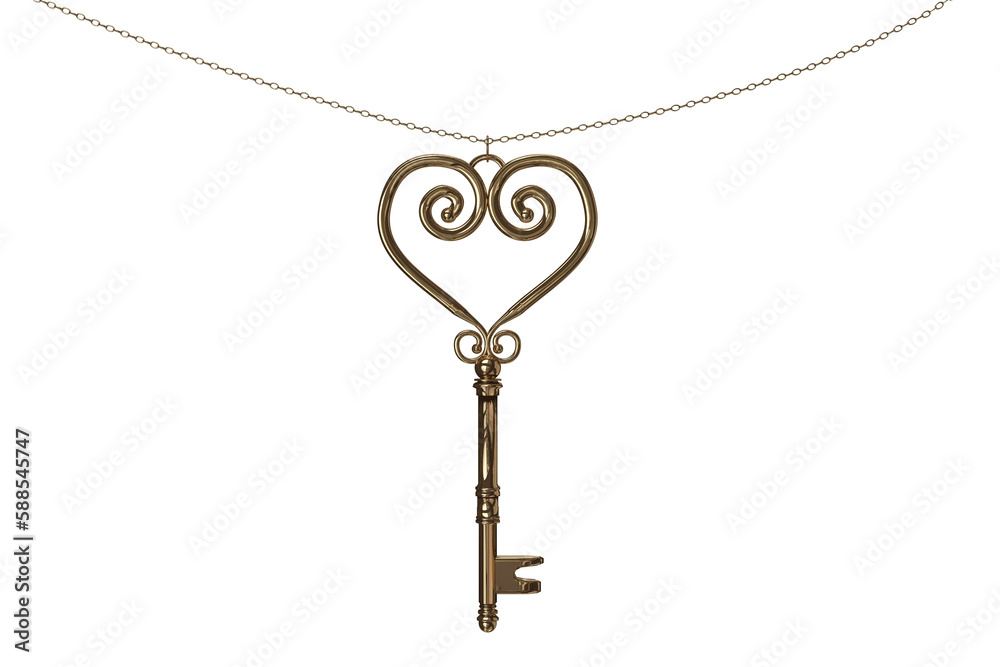 Fototapeta premium Gold heart key