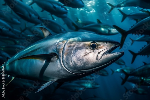 tuna in the sea under water generated by AI © Edvard Ellric