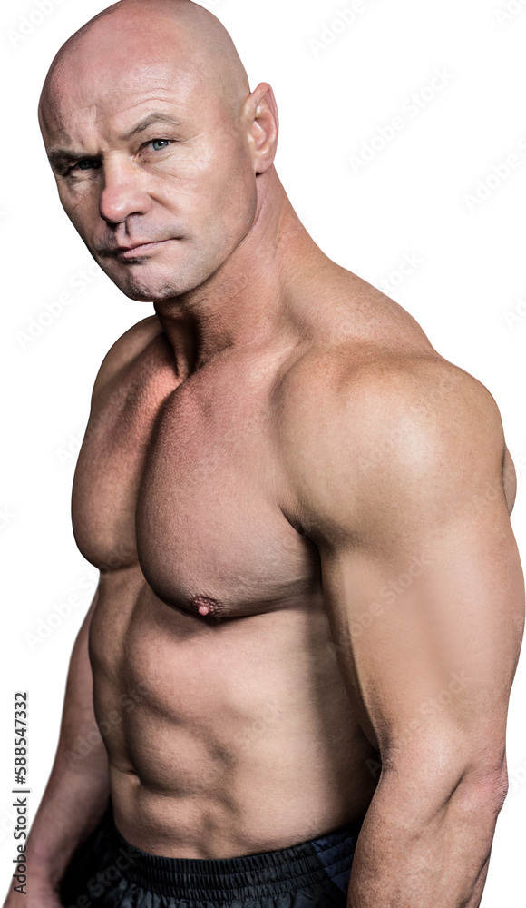 Portrait of shirtless muscular man