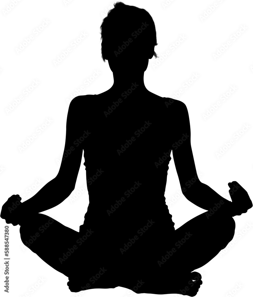 Fit woman in lotus position 
