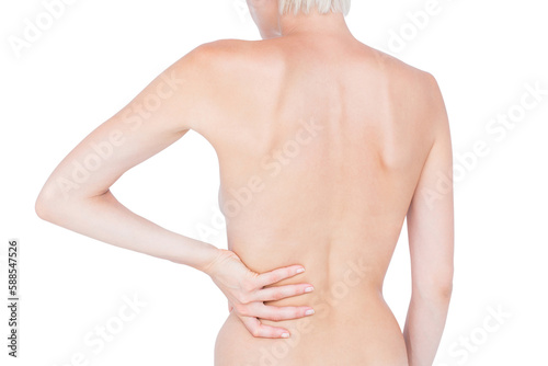 Beautiful woman with back pain 