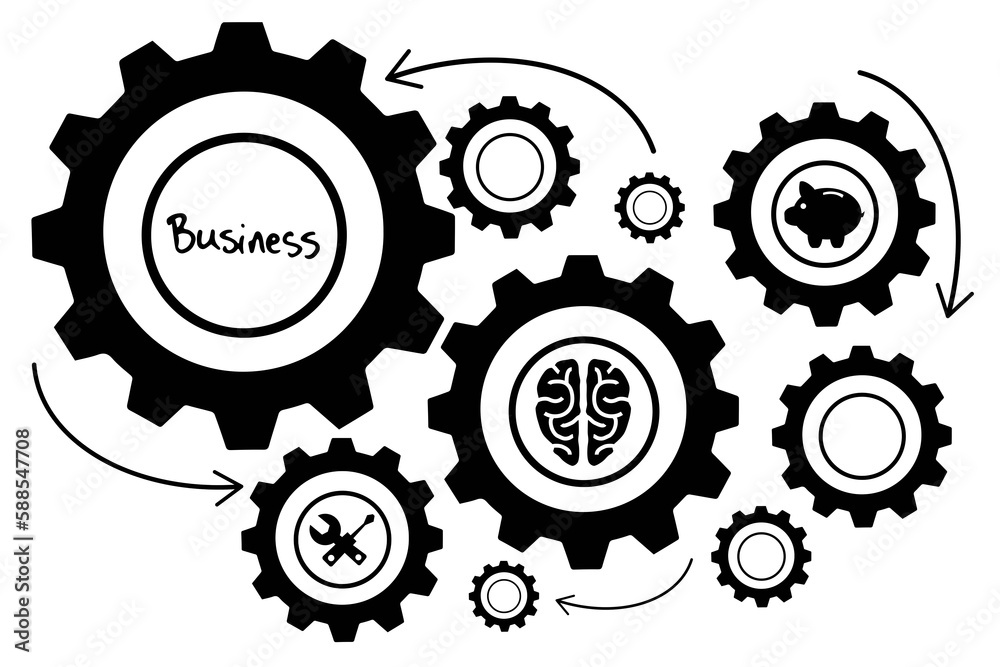 Gear with symbols over white background Gear with symbols over white background