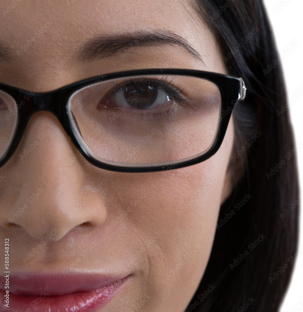 Close-up portrait of woman in spectacle