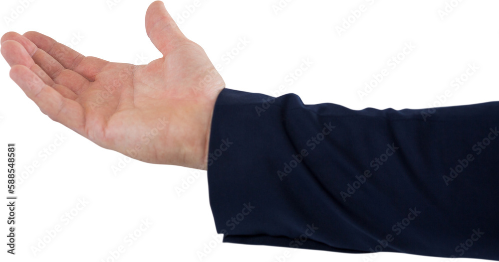 Cropped hand of male executive showing hand