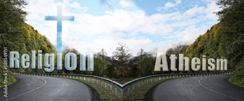 Foto Choice between atheism and religion
