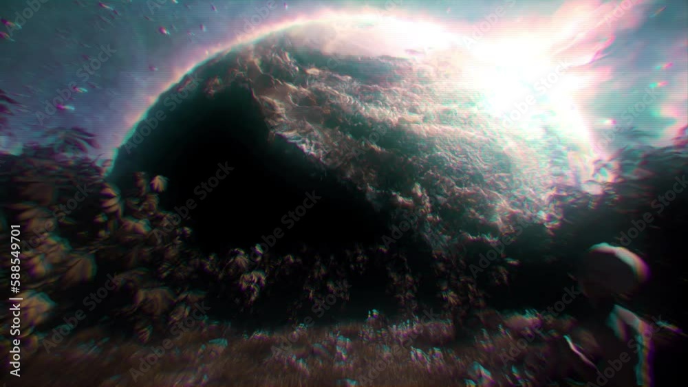 UFO Star Gazing acid trip colors hallucinaion surrounded by cannabis plants high culture 420 weed day Crazy trip 3d vj loop 4k background animation