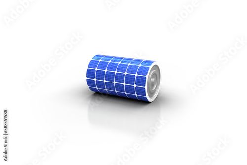 3d image of solar power battery