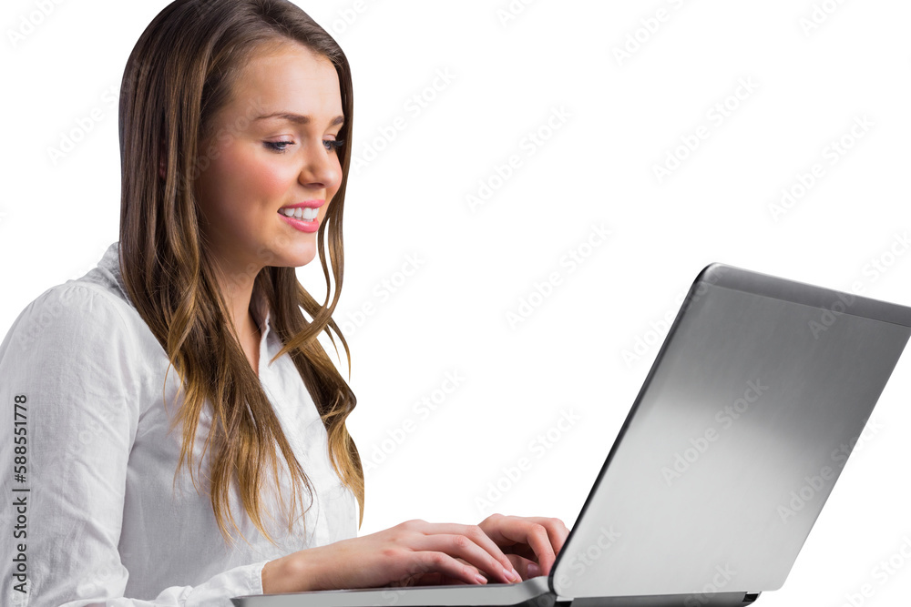 Businesswoman typing on her laptop Businesswoman typing on her laptop