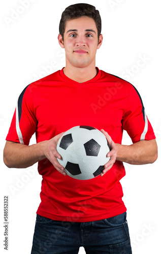 Handsome football fan in red jersey © vectorfusionart