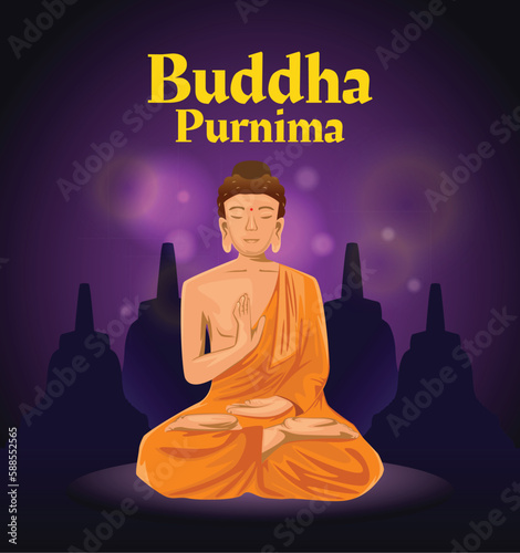 meditation buddha character illustration design in vector form