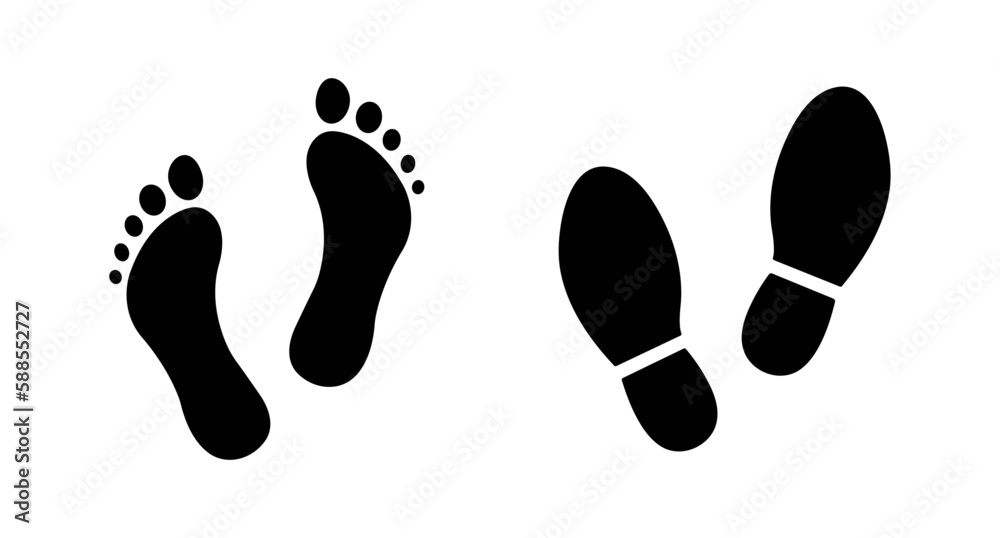 Set different human footprints Set different human footprints