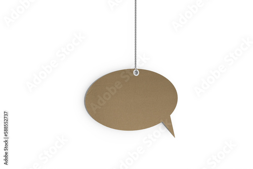 Speech bubble tag hanging