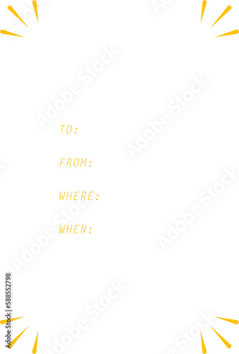 Yellow color text with design against white background