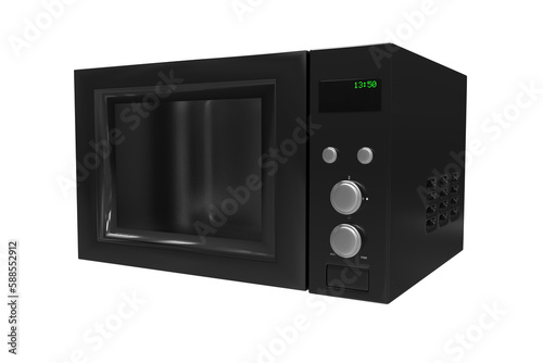 Black microwave oven