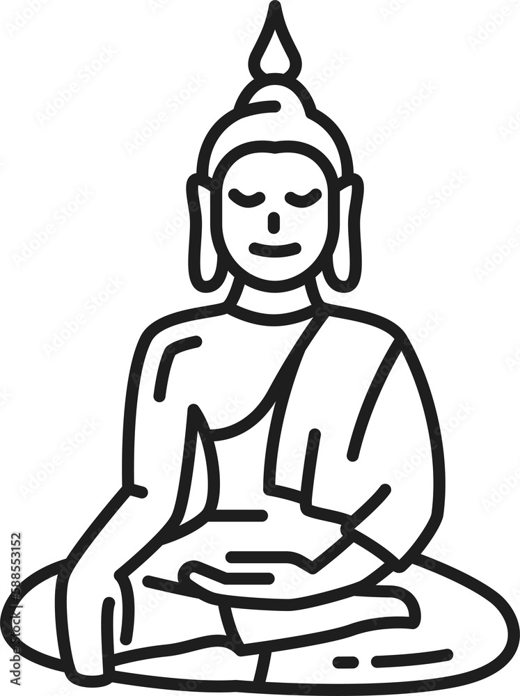 Buddha icon, Buddhism religious symbol, meditation