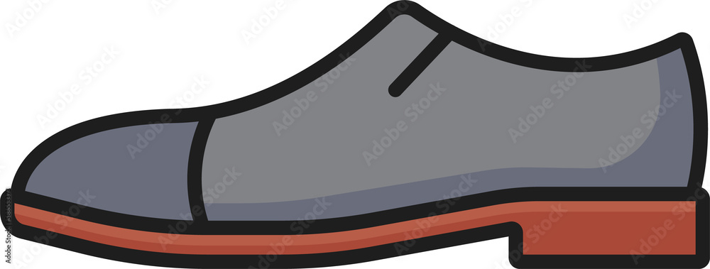 Line shoe icon, oxford brogue or derby loafer boot Line shoe icon, oxford brogue or derby loafer boot