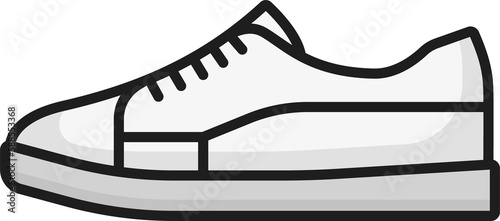 Canvas sneaker shoe, line icon, casual footwear