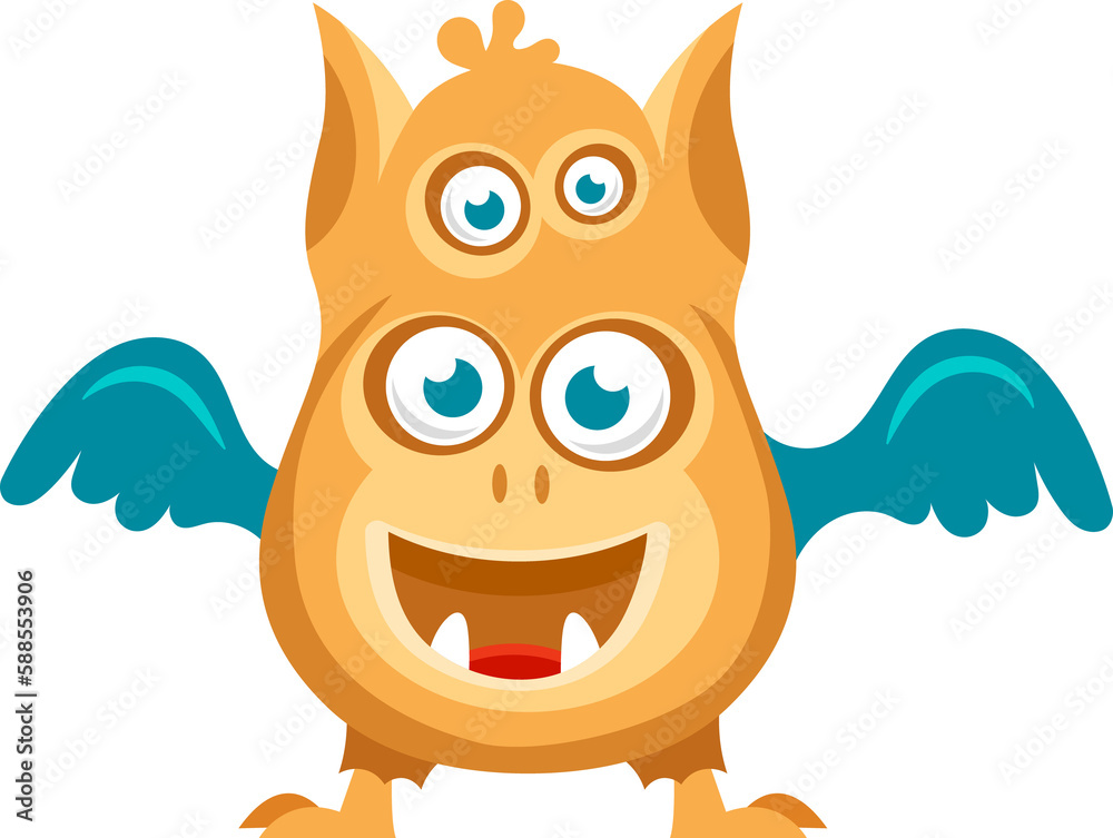 Obraz premium Monster alien bird cartoon personage, character