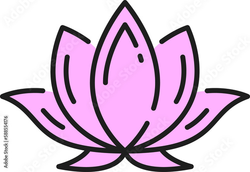 Lotus flower isolated spa water lily outline icon