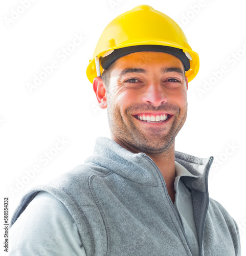 Portrait of handsome handyman smiling