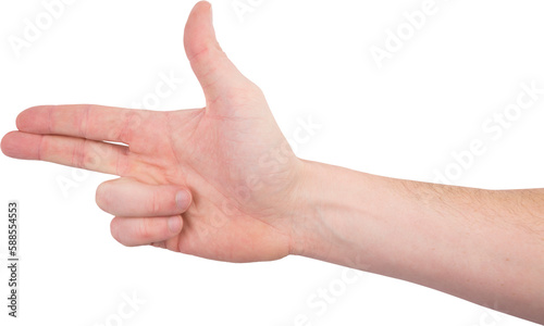 Hand showing finger gun