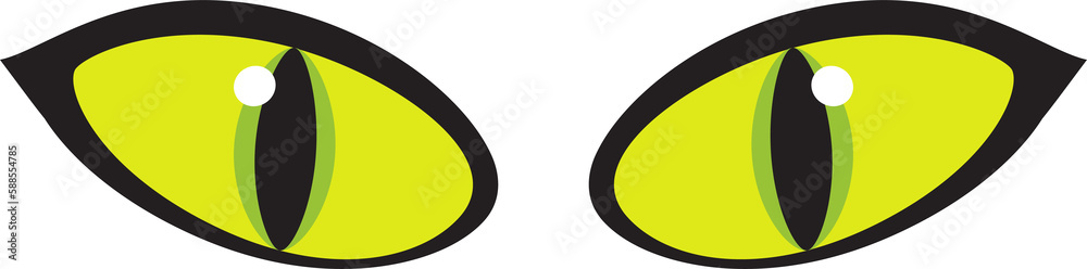 Green mad cartoon eyes, happy vision sight look Green mad cartoon eyes, happy vision sight look