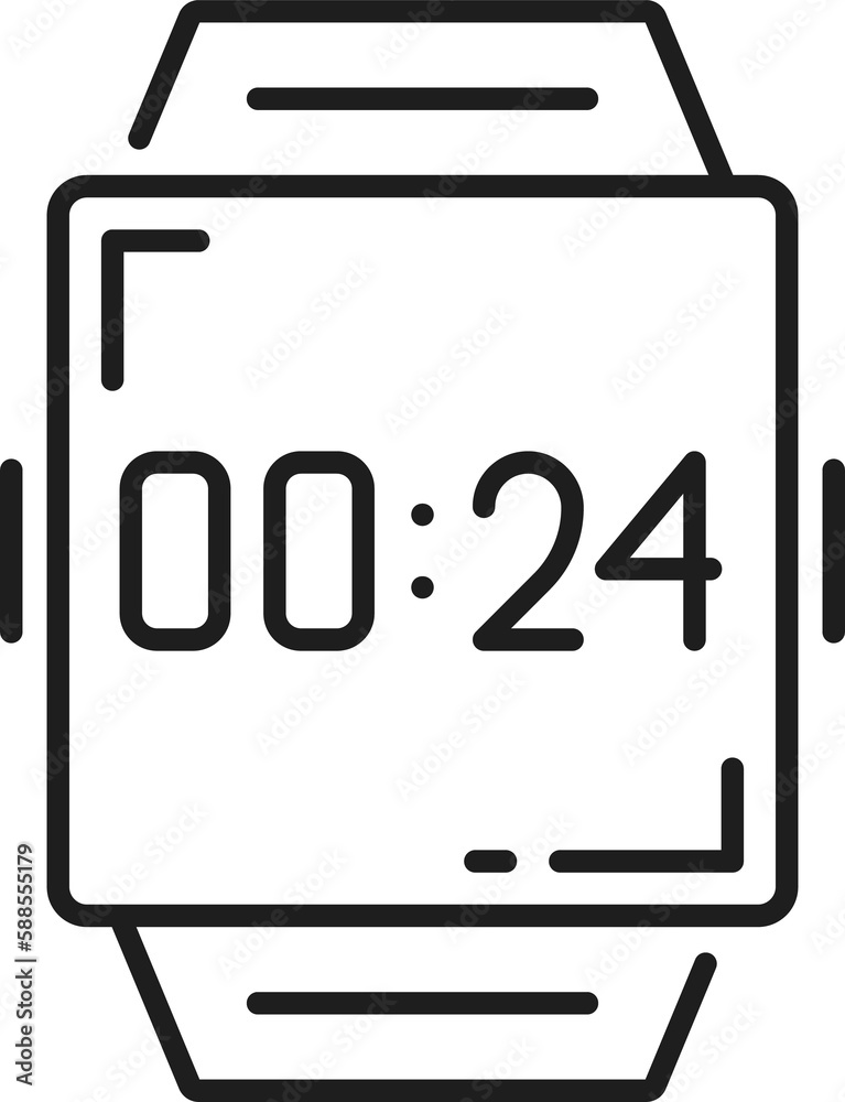 Hand watch isolated smartwatch with silicone band Hand watch isolated smartwatch with silicone band