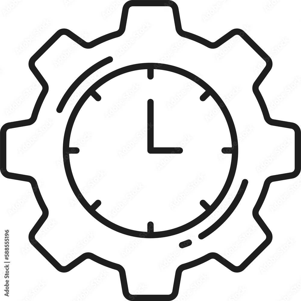 Cogwheel watch icon, time management clock gear Cogwheel watch icon, time management clock gear