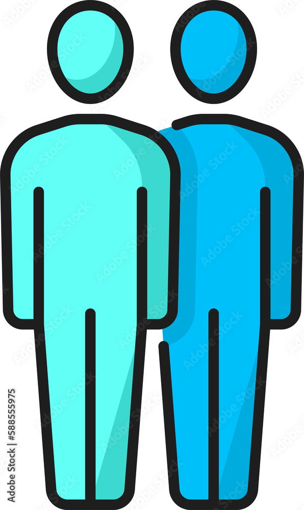 Two people community, team group outline icon Two people community, team group outline icon