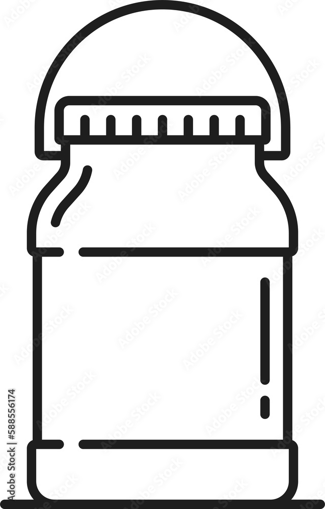 Honey bottle with cap, food container for jam icon Honey bottle with cap, food container for jam icon