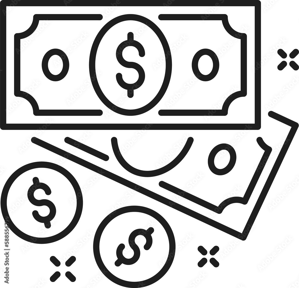 American dollar and coin, casino money sign American dollar and coin, casino money sign