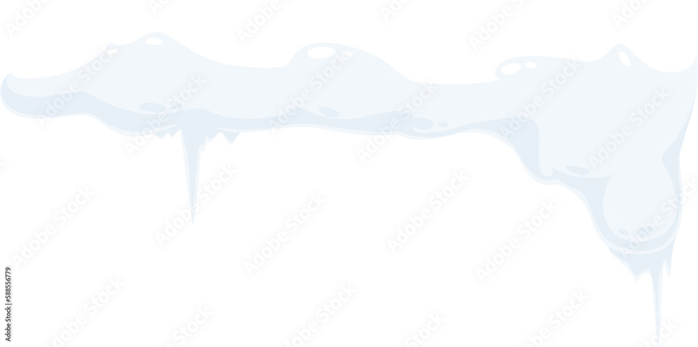 Obraz premium Snow cap, snowball and snowdrift, snowy roof