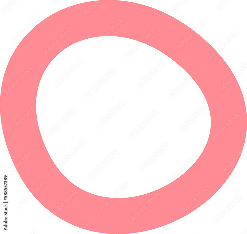 Memphis geometric shape, minimal pink circle