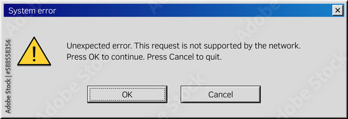 Canvas Print Error message window screen, computer warning