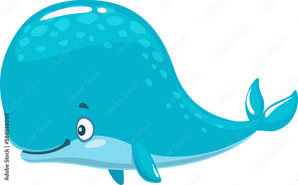 Obraz premium cartoon sperm whale or cachalot character, animal