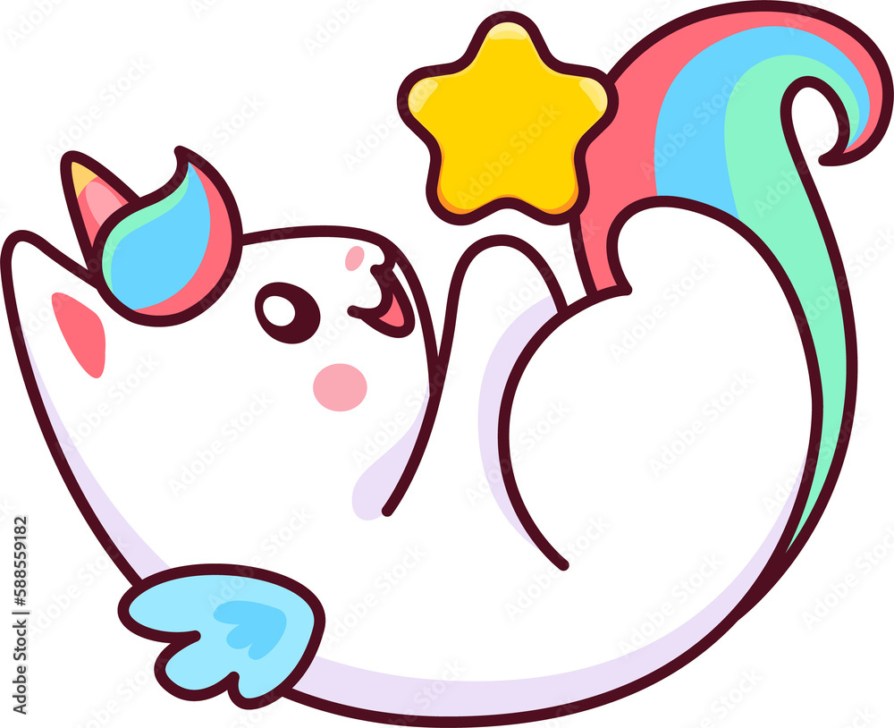 Caticorn character, funny cat unicorn personage Caticorn character, funny cat unicorn personage