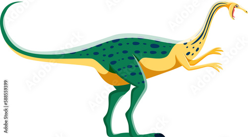 Cartoon Elmisaurus dinosaur comical character