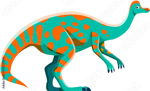 Cartoon Jaxartosaurus dinosaur funny character