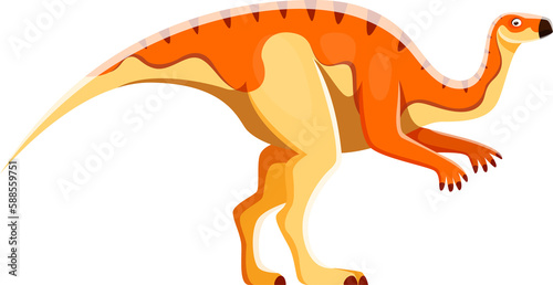 Cartoon Probactrosaurus dinosaur comical character