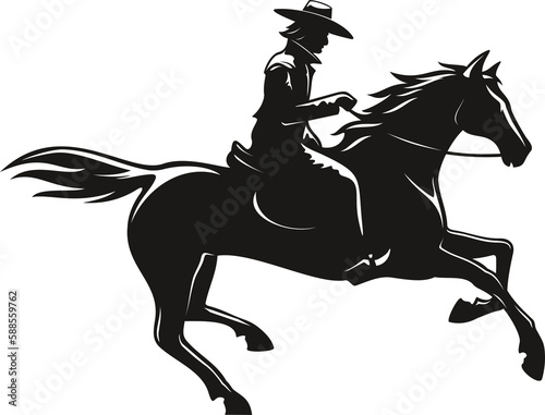 фотографія Mexican cowboy, Wild West horseman silhouette