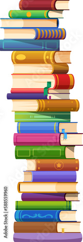 Wallpaper Mural Stack of books of various colors, sizes and titles Torontodigital.ca