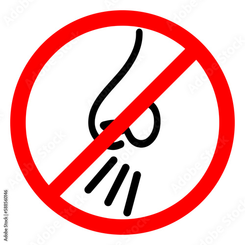 nose icon, no smell, first signs of coronavirus, vector illustration on white background..eps