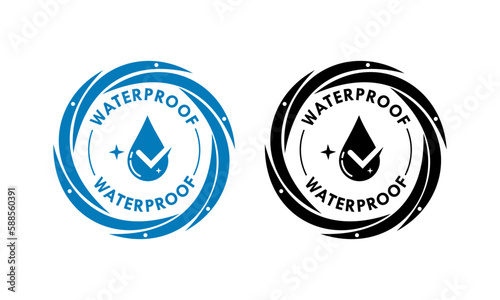 Waterproof design logo template illustration